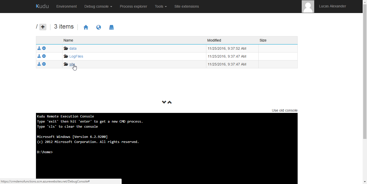 Navigate to &ldquo;site&rdquo; directory