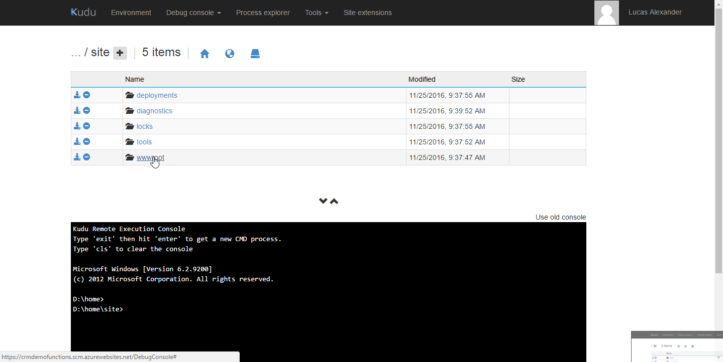 Navigate to &ldquo;wwwroot&rdquo; directory